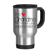 Dıythinker 623 ml I'm A Grandma What's Your Superpower Best Büyükanne Paslanmaz Çelik Seyahat Seyahat Kulplu Kupa