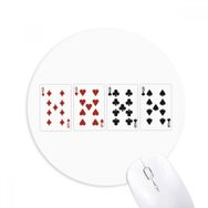 Dıythinker 9 Kalp Kürek Elmas Kulüp Desenli Baskılı Yuvarlak Kaymaz Kauçuk Mouse Pad