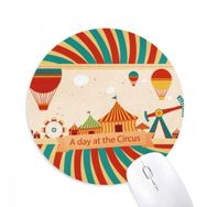 Dıythinker A Day At The Circus Desenli Baskılı Yuvarlak Kaymaz Kauçuk Mouse Pad