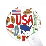 Dıythinker ABD Amerika Aşk Kalp Ulusal Bayrak Baskılı Yuvarlak Kaymaz Kauçuk Mouse Pad