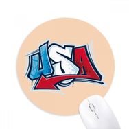 Dıythinker ABD Amerikan Tarzı Kelimeler Grafiti Baskılı Yuvarlak Kaymaz Kauçuk Mouse Pad