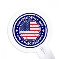 Dıythinker ABD Bağımsızlık Günü Bayrağı Posta İşareti Baskılı Yuvarlak Kaymaz Kauçuk Mouse Pad
