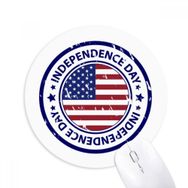 Dıythinker ABD Bağımsızlık Günü Bayrağı Posta İşareti Desenli Baskılı Yuvarlak Kaymaz Kauçuk Mouse Pad