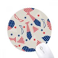 Dıythinker ABD Bayrağı Kravat Cam Yıldız Festival Baskılı Yuvarlak Kaymaz Kauçuk Mouse Pad