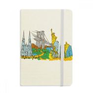 Dıythinker ABD New York America Suluboya Kumaş Sert Kapak A5 Defter