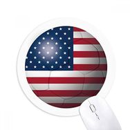 Dıythinker ABD Ulusal Bayrağı Futbol Futbol Baskılı Yuvarlak Kaymaz Kauçuk Mouse Pad
