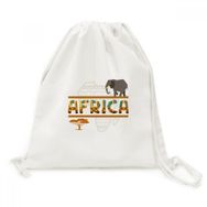 Dıythinker Afrika Haritası Fil Afrika Savana Tuval İpli Sırt Çantası