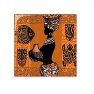 Dıythinker Afrika İlkel Aborjin Siyah Kadın Totemleri Seramik 10x10 cm Seramik Karo