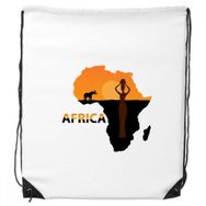Dıythinker Afrika Kartı Savanna Elephant Wildlife Siyah Kadın Sırt Çantası