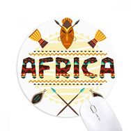 Dıythinker Afrika Süslü Metin Totem İşaretleri Baskılı Yuvarlak Kaymaz Kauçuk Mouse Pad