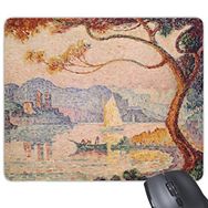 Dıythinker Ağaç Göl Tekne Soyut Yağlı Okullar Baskı Dikdörtgen Kaymaz Kauçuk Mouse Pad