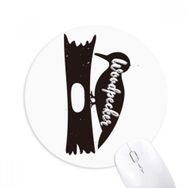 Dıythinker Ağaçkakan Siyah ve Beyaz Hayvan Baskılı Yuvarlak Kaymaz Kauçuk Mouse Pad