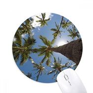 Dıythinker Ağaçlar Güneş Işığı Mavi Gökyüzü Baskılı Yuvarlak Kaymaz Kauçuk Mouse Pad