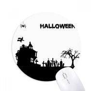 Dıythinker Ağaçlar Mutlu Hayalet Korku Cadılar Bayramı Baskılı Yuvarlak Kaymaz Kauçuk Mouse Pad