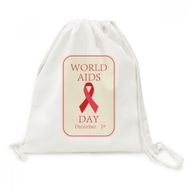 Dıythinker Aids Day 1 Aralık Kırmızı Kurdele Hiv Sembolü Kanvas İpli Sırt Çantası