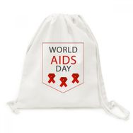 Dıythinker Aids Day Kırmızı Kurdele Yüksek Bilinci Kanvas İpli Sırt Çantası