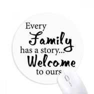 Dıythinker Aile Hikayesi Baskılı Yuvarlak Kaymaz Kauçuk Mouse Pad