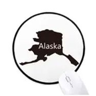Dıythinker Alaska ABD Haritası Yıldız Çizgili Bayrak Yuvarlak Kaymaz Mouse Pad