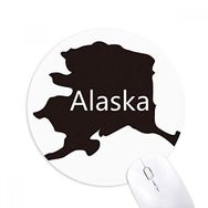 Dıythinker Alaska ABD Haritası Yıldızlar Çizgili Bayrak Baskılı Yuvarlak Kaymaz Kauçuk Mouse Pad