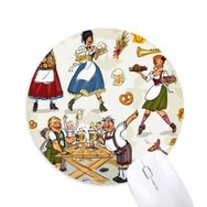 Dıythinker Almanya Kahvaltı Gümrük Kültürü Baskılı Yuvarlak Kaymaz Kauçuk Mouse Pad