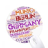 Dıythinker Almanya Şehir Adı Haritası Stili Baskılı Yuvarlak Kaymaz Kauçuk Mouse Pad