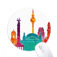 Dıythinker Almanya Ünlü Kent Simgesi Seti Baskılı Yuvarlak Kaymaz Kauçuk Mouse Pad
