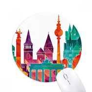 Dıythinker Almanya Yapı Seti Mimari Baskılı Yuvarlak Kaymaz Kauçuk Mouse Pad