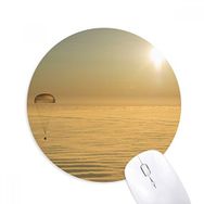 Dıythinker Altın Parlak Güneş Kapalı Balon Baskılı Yuvarlak Kaymaz Kauçuk Mouse Pad
