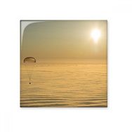 Dıythinker Altın Parlak Güneş Kapamaları Yangın Balonu İllüstrasyon 10x10 cm Seramik Karo