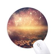 Dıythinker Altın Uzay Bulutsusu Kozmik Desen Baskılı Yuvarlak Kaymaz Kauçuk Mouse Pad