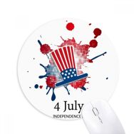 Dıythinker America 4 Temmuz Bağımsız Gün Şapkası Baskılı Yuvarlak Kaymaz Kauçuk Mouse Pad