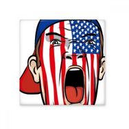 Dıythinker Amerika ABD Ulusal Bayrağı Yüz Boyama Makyaj Maskesi Çığlık atan Şapka 20x20 cm Seramik Karo