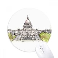 Dıythinker Amerika Birleşik Devletleri Capitol Baskılı Yuvarlak Kaymaz Kauçuk Mouse Pad