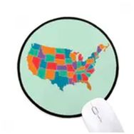 Dıythinker Amerika Haritası Devletleri Desen Yuvarlak Kaymaz Mouse Pad