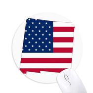 Dıythinker Amerika Haritası Yıldızlar Çizgili Bayrak Şekilli Baskılı Yuvarlak Kaymaz Kauçuk Mouse Pad