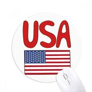 Dıythinker Amerika Ulusal Bayrağı Kırmızı Desen Baskılı Yuvarlak Kaymaz Kauçuk Mouse Pad