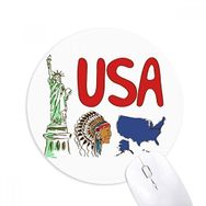 Dıythinker Amerika Ulusal Simge Simgesi Desenli Baskılı Yuvarlak Kaymaz Kauçuk Mouse Pad