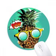 Dıythinker Amerikan Çizgi Roman Tarzı Ananas Meyve Baskılı Yuvarlak Kaymaz Kauçuk Mouse Pad
