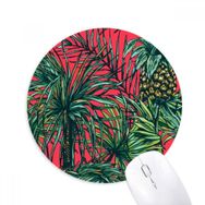 Dıythinker Ananas Bitki Yaprak Kırmızı Gökyüzü Baskılı Yuvarlak Kaymaz Kauçuk Mouse Pad