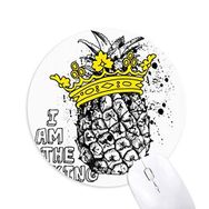 Dıythinker Ananas Çizimi Meyve Kral Baskılı Yuvarlak Kaymaz Kauçuk Mouse Pad
