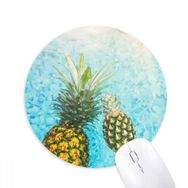 Dıythinker Ananas Kırmızı Meyve Resim Mavi Su Baskılı Yuvarlak Kaymaz Kauçuk Mouse Pad
