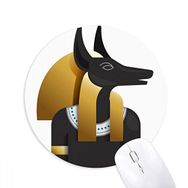 Dıythinker Antik Mısır Anubis Sanat Deseni Baskılı Yuvarlak Kaymaz Kauçuk Mouse Pad