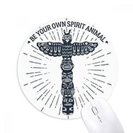 Dıythinker Antik Mısır Baykuş Dekoratif Desen Baskılı Yuvarlak Kaymaz Kauçuk Mouse Pad