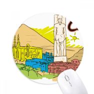 Dıythinker Antik Mısır Dekoratif Şehir Desenli Baskılı Yuvarlak Kaymaz Kauçuk Mouse Pad
