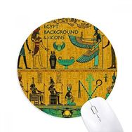 Dıythinker Antik Mısır Firavun Sanat Deseni Baskılı Yuvarlak Kaymaz Kauçuk Mouse Pad