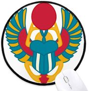 Dıythinker Antik Mısır Soyut Bokböceği Desen Yuvarlak Kaymaz Mouse Pad