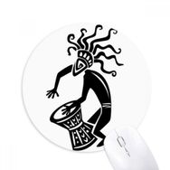 Dıythinker Antik Mısır Soyut Dekoratif Sanat Desen Baskılı Yuvarlak Kaymaz Kauçuk Mouse Pad