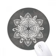 Dıythinker Arap Tarzı Siyah Beyaz Desen Baskılı Yuvarlak Kaymaz Kauçuk Mouse Pad