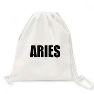 Dıythinker ARIES Zodyak İşareti Siyah Kanvas İpli Sırt Çantası