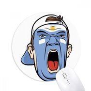 Dıythinker Arjantin Yüz Makyajı Çığlık Atan Kapak Baskılı Yuvarlak Kaymaz Kauçuk Mouse Pad